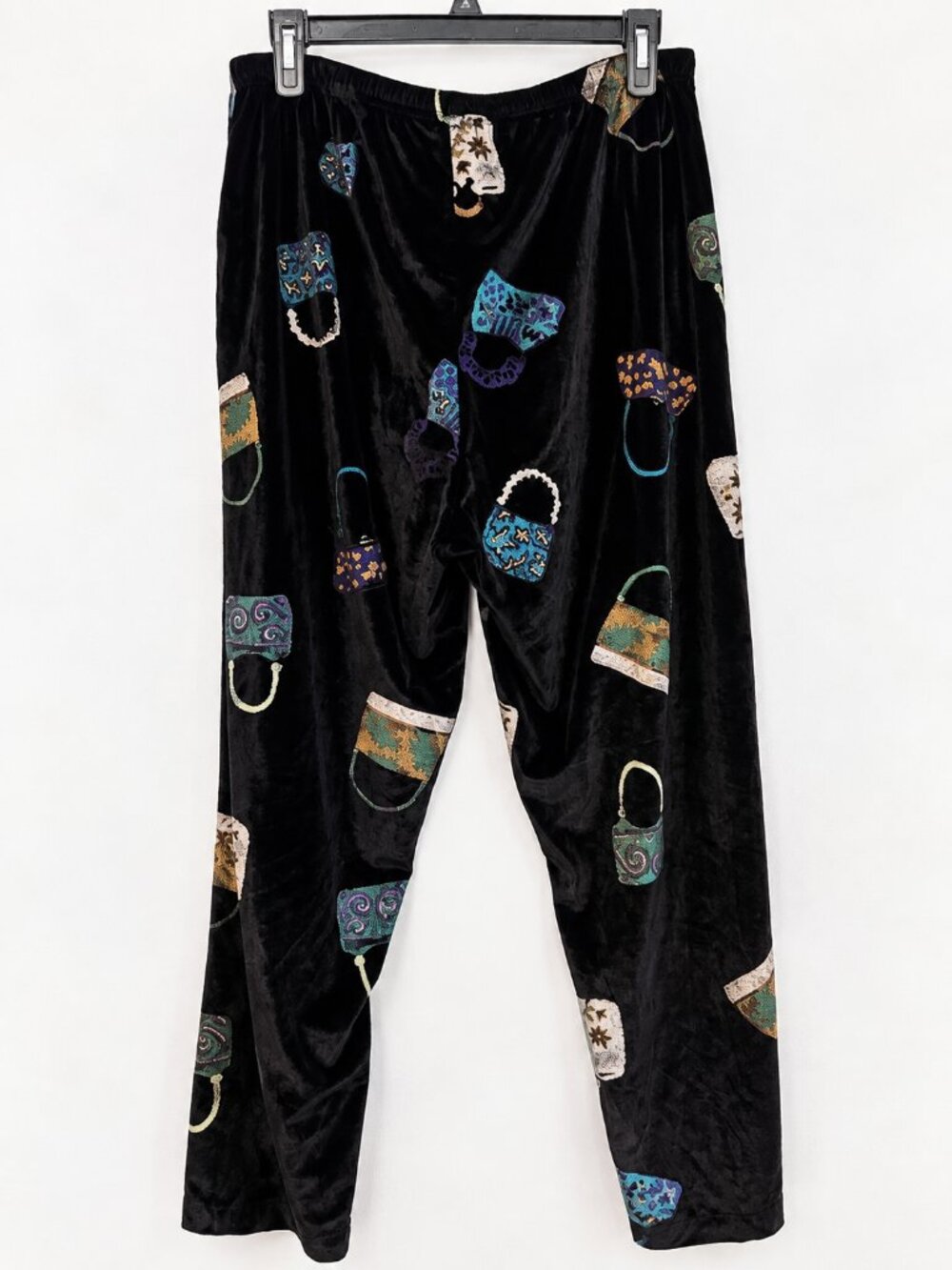 Vintage CoConut Bay Velvet Purse Print 2-Piece Pant Set Whimsical Artsy XL USA - Picture 4 of 9